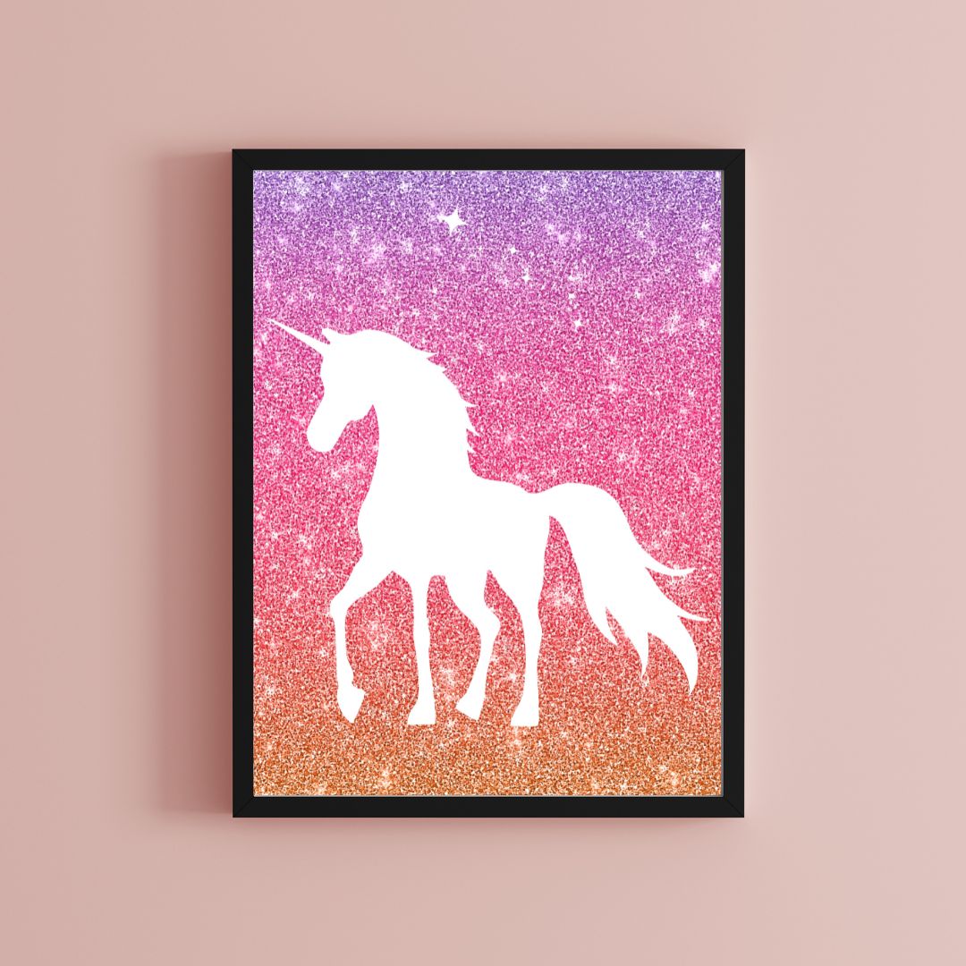 Glitter Eenhoorn Roze 1 - Unicorn Collection - DIGITALE DOWNLOAD