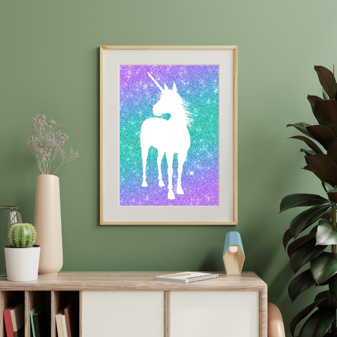 Glitter Eenhoorn Blauw, Groen en Paars 2 - Unicorn Collection - DIGITALE DOWNLOAD