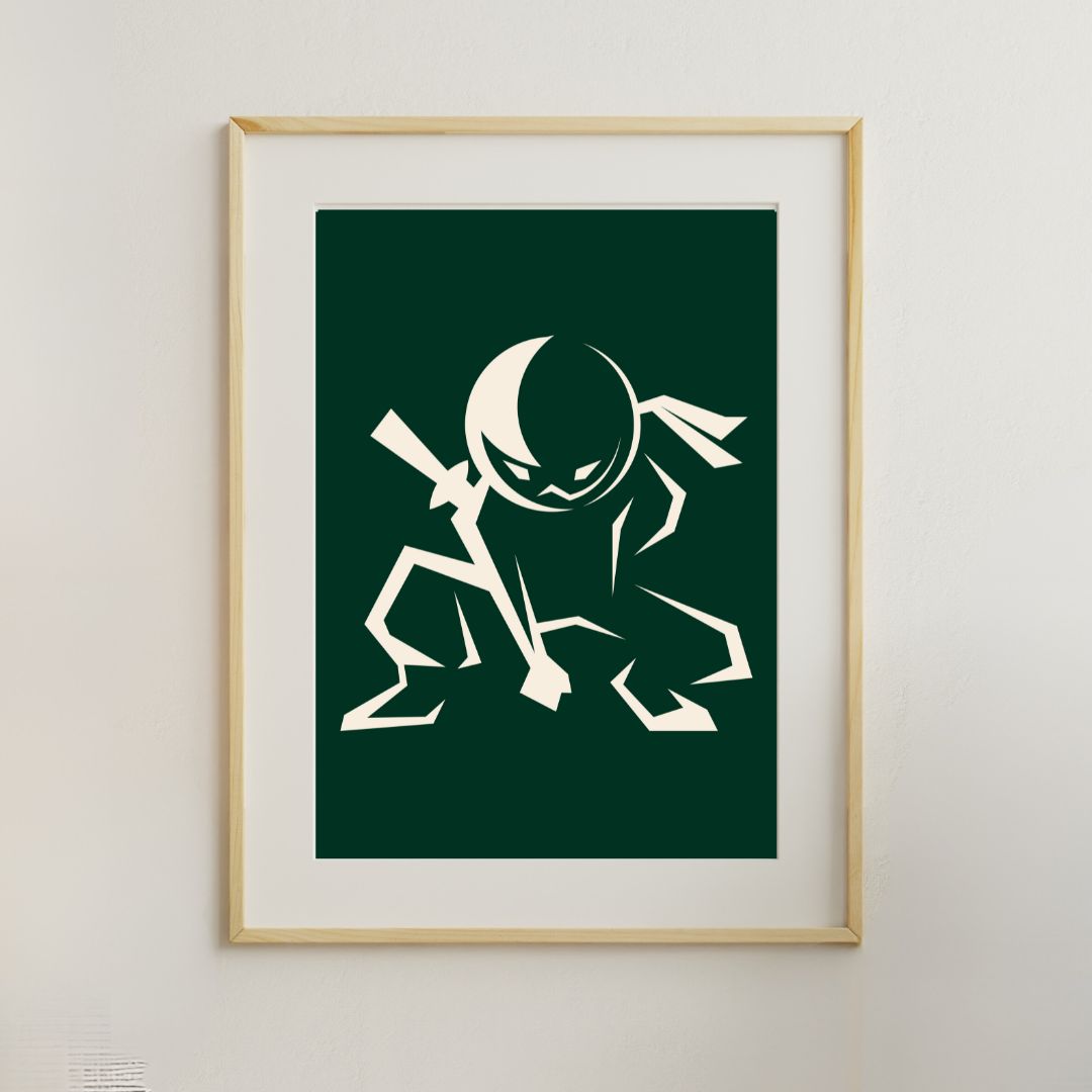 Ninja Poster - Groen - Ninja - DIGITALE DOWNLOAD