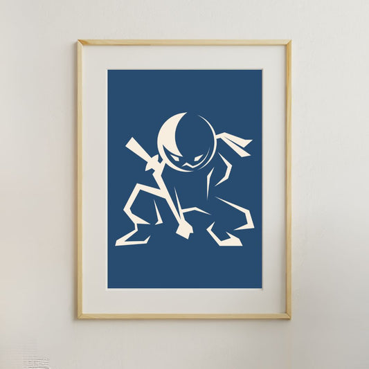 Ninja Poster - Blauw - Ninja - DIGITALE DOWNLOAD